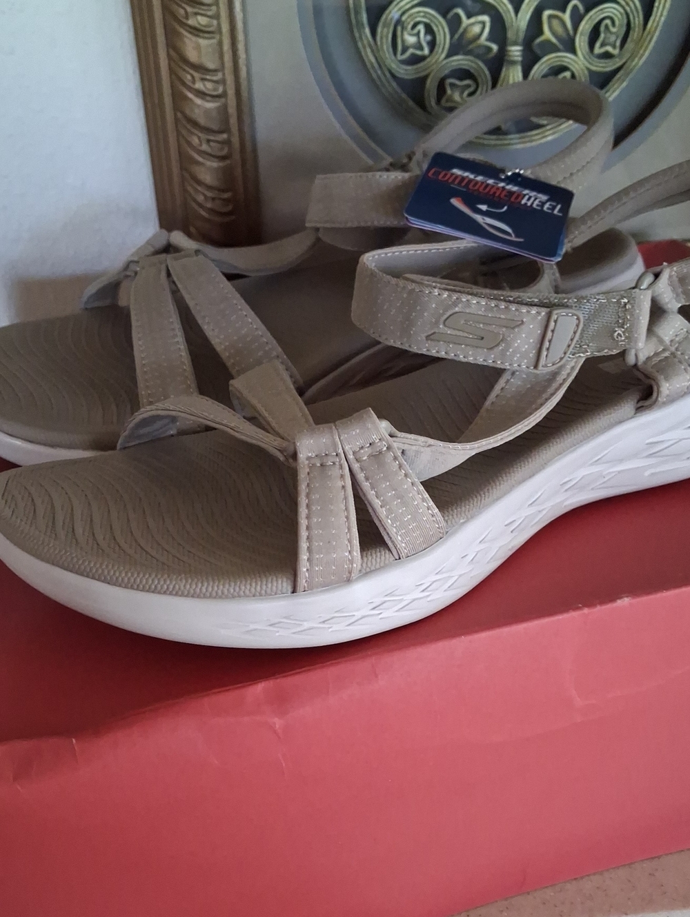 Skechers Women's Taupe Strappy Comfort Sandals
